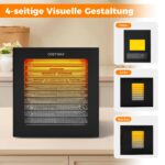 COSTWAY 850W Dörrautomat mit 10 Edelstahl-Schalen – Lebensmittel-Trockner für Obst, Gemüse & Fleisch – Bild 7