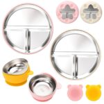 CLDY 2er-Set Baby Teller mit Saugnapf – Edelstahl Kindergeschirr, BPA-frei & spülmaschinenfest