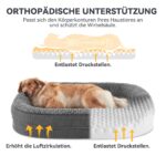 Pawk Orthopädisches Hundebett 89x63cm Mittelgrosse Hunde – Memory Foam mit 360° Nackenrolle – Bild 2