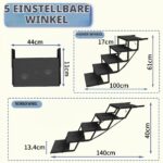 GT GETCO TECH Hundetreppe Auto 5 Stufen – Klappbar bis 80kg für kleine & grosse Hunde – Bild 2