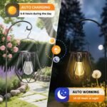 2er Set Caldarax Solar-Gartenlaterne IP65 – Hängend & Stehend mit LED-Glühbirne – Bild 3