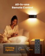 FULNIX LED-Wandleuchte mit Bewegungsmelder & Fernbedienung – 8000mAh Akku für Schlafzimmer – Bild 4