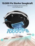 Vozascly E2 Staubsauger-Roboter mit Kartierung – 10000 Pa Saugkraft für Tierhaare – Bild 2