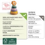Merle Toys® Holz Stapelturm Löwe ab 1 Jahr – Montessori Lernspielzeug mit FSC-Holz – Bild 8