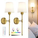 LuminexDesigns Akku-Wandleuchte Gold – Kabellos mit RGB & Fernbedienung für Innenräume