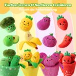SAIMAND Baby Spielzeug 6–12 Monate: 16er Obst & Gemüse Plüsch-Set mit Rassel & Knisterpapier – Bild 4