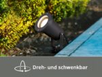 Schwenkbarer Gartenstrahler mit Erdspieß & GU10 LED – IP65 Gartenbeleuchtung – Bild 5