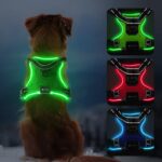 MASBRILL LED Hundegeschirr Grün S – Aufladbar & Reflektierend für sichere Nachtspaziergänge