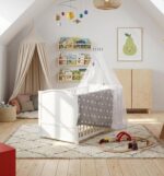 roba Babybett Little Stars 70x140 cm – Umbaubares Kinderbett mit Komplettausstattung – Bild 2