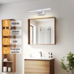 Laittiin LED Spiegelleuchte 30 cm – Badezimmerlampe IP44 Neutralweiss 4000K Chrom – Bild 2