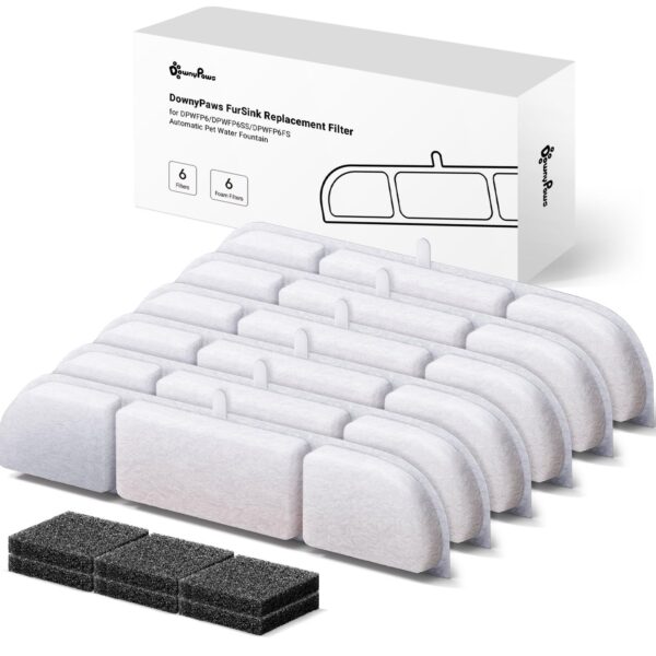 DownyPaws Katzenbrunnen Filter 6er Pack – Ersatzfilter für DPWFP6 Trinkbrunnen