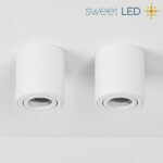 Sweet Led Aufbaustrahler Rund Ø80mm Weiß – Schwenkbar GU10 Deckenspot 230V – Bild 7