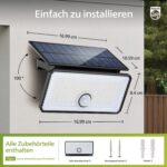 Philips Solar-Aussenleuchte mit Bewegungsmelder 1000LM – 3 Modi für Garten & Eingang (2er Set) – Bild 4
