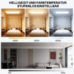 SNADER LED Panel Deckenleuchte 58x20cm, 24W Dimmbar mit Fernbedienung – Intelligente Deckenlampe für jeden Raum – Bild 2