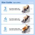 ZOMISIA Hundetreppe 40 cm mit 3 Stufen – Gelenkschonende Haustierrampe für Sofa & Bett – Bild 4