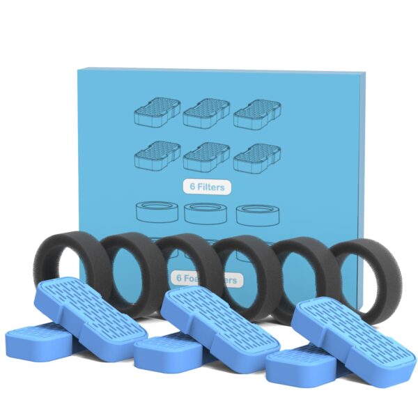 GOOSTOO Katzenbrunnen Filter Set – 6 Kohle- & 6 Schwammfilter für sauberes Trinkwasser