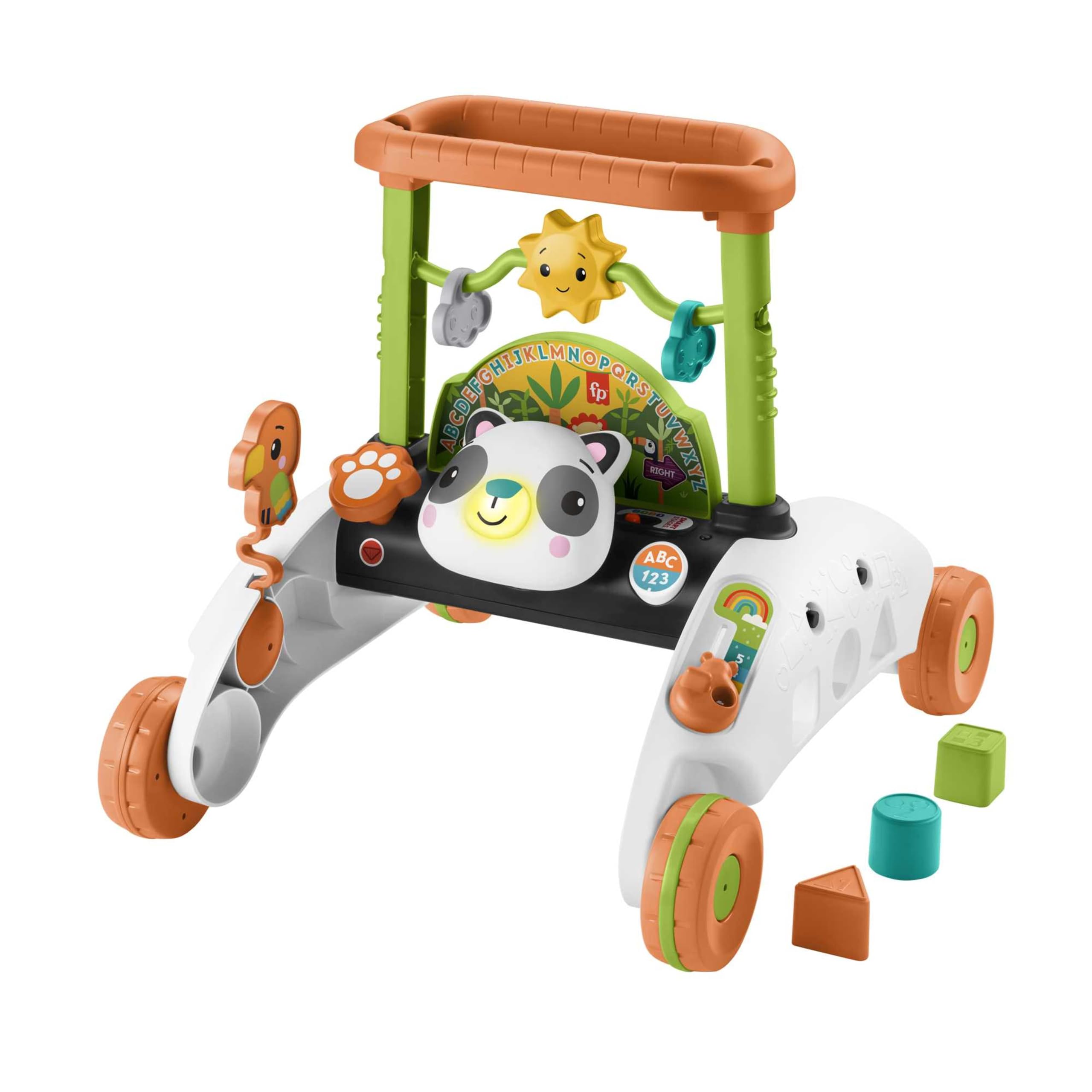 Fisher-Price 2-seitiger Panda-Lauflernwagen – Mehrsprachiges Lernspielzeug ab 6 Monaten