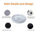 Amazon Basics Donut-Hundebett 59 cm mit Kunstfell – Orthopädisches Kissen für kleine Hunde – Bild 2