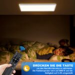 58x20 cm Dimmbare LED Deckenlampe mit Fernbedienung – 24W Rechteckige Panel für Wohn- & Badezimmer – Bild 6