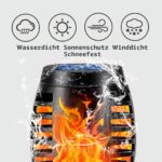 LQWELL Solarfackeln 8er Set mit 12 LED – Flammeneffekt Gartenbeleuchtung IP65 wasserdicht – Bild 5