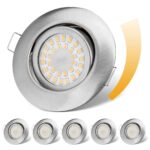 6er Set LED Einbaustrahler 230V 6W Dimmbar IP44 – Schwenkbar Warmweiß 3000K für Badezimmer & Küche