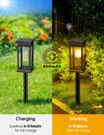 VIIIVA Solar Gartenleuchten 4er Set Warmweiss – IP65 Wasserdicht mit 800mAh für Garten & Terrasse – Bild 3