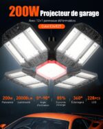 200W LED Garagenleuchte Rafow mit 13 Paneelen – 20000 Lumen Werkstattbeleuchtung E27 – Bild 2