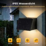 2er Set VIIIVA Solar Wandleuchten 3000K Warmweiß – IP65 Wasserdicht mit verstellbarem Strahlwinkel – Bild 6
