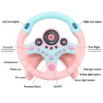 deAO Kinderlenkrad 360° Drehbar mit Sound & Licht – Interaktives Lernspielzeug Rosa – Bild 5