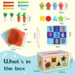LZDMY Montessori Aktivitätsswürfel 6 in 1 – Motorikspielzeug aus Holz für Babys ab 6 Monaten – Bild 2