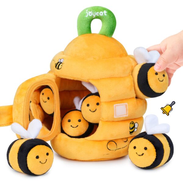 JoyCat Bienenstock Sensorikspielzeug mit 5 Bienen – Montessori Motorikspielzeug ab 6 Monaten