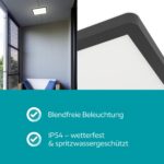 EGLO Minerario LED Deckenleuchte 29x29 cm – IP54 Outdoor Deckenlampe warmweiss – Bild 4