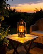 Yinuo Mirror LED Vintage Laterne – Batteriebetrieben mit 2 Lichtmodi für Garten & Terrasse – Bild 2
