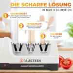 AUSTEIN Diamant Messerschärfer TG2202 – Elektrischer 3-Phasen Messerschleifer mit 20° Winkel – Bild 6