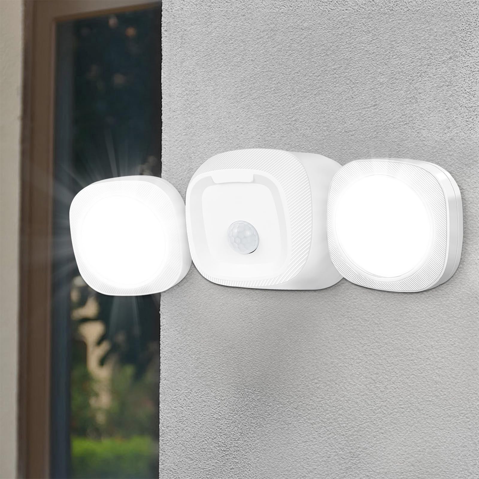 Toowell LED Aussenlampe mit Bewegungsmelder – Batteriebetriebene Sicherheitsleuchte für Aussen