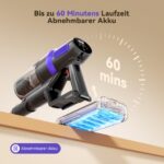 TechRise Akku-Staubsauger 45000Pa mit Anti-Tangle-Bürste – 60 Min Laufzeit für Tierhaare & Teppiche – Bild 5
