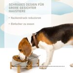 SPUNKYJUNKY Kippbarer Hundenapf Keramik 850ml – Ergonomischer Doppelnapf mit Bambus Ständer – Bild 2