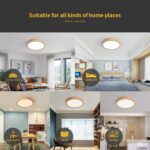 Schindora Holz LED Deckenleuchte Ø30 cm, 21 W, 3000 K warmweiss – Energiesparend für Wohnzimmer & Küche – Bild 4