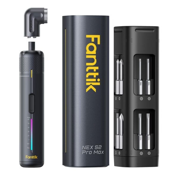 Fanttik S2 Pro Max Akkuschrauber Set – 6 Nm Elektroschrauber mit 16 Bits & 90°-Adapter