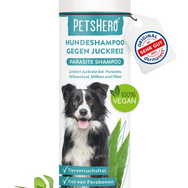 PetsHero Hundeshampoo 250 ml gegen Flöhe, Zecken & Milben – Parasitenschutz für Welpen