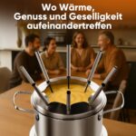 Clatronic Elektrisches Fondue-Set 1,2L Edelstahl – für 8 Personen mit Gabelset – Bild 7