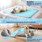 Vivifying Kühlmatte Hund 101x76 cm – Wendbare Kühldecke mit Eisseide & Samt für Sommer & Winter – Bild 5