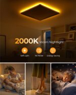 BLNAN 2er Set LED Deckenleuchte 18W mit Nachtlicht – Warmweiss für Schlafzimmer & Küche – Bild 5
