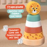 Nene Toys 4-in-1 Montessori Holzspielzeug ab 1 Jahr – Motorikspielzeug Set für Babys – Bild 6