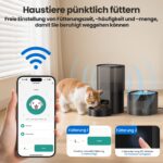Evoliq 3L Automatischer Katzenfutterspender & 2,5L Wasserbrunnen – WiFi-App-gesteuert für bis zu 10 Mahlzeiten täglich – Bild 4