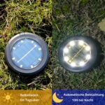 Hqynss 8er Set Solar Bodenleuchten IP65 – Warmweiss Gartenbeleuchtung für Aussen – Bild 3