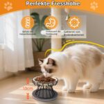Vikcvcsc 2er-Set Katzennäpfe Erhöht – Keramik mit Metallständer & Silikonmatte – Bild 4
