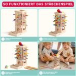 Akokie Montessori Holzspielzeug ab 3 Jahren – 40 Stäbe mit 3 Spielmöglichkeiten – Bild 5