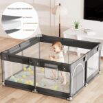 Lertantri Laufstall 120×120 cm mit Matratze – Sicheres Laufgitter für Babys – Bild 3