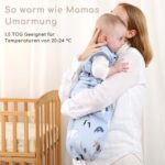 Yukkidds Babyschlafsack 1.5 Tog 12-18 Monate – Ganzjahres Baumwolle, 2er Pack Blau – Bild 5